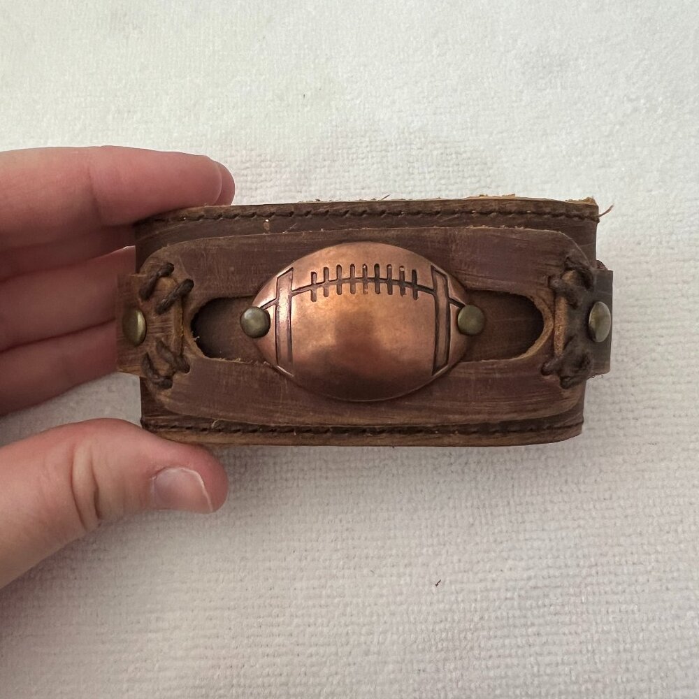 3/$15 or 4/$20 Football Leather Cuff